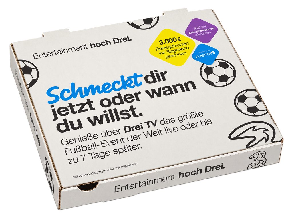 Drei Kampagnen-Pizzakarton